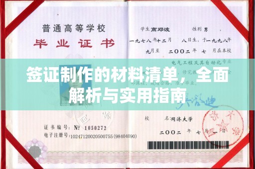 通榆签证制作的材料清单，全面解析与实用指南